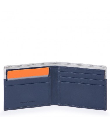 PIQUADRO Portafoglio uomo con porta documenti portamonete Blu